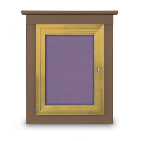 United Visual Products 72"x36" 3-Door Enclosed Letterboard, Blue Felt/Walnut UV2627O-WALNUT-BLUE